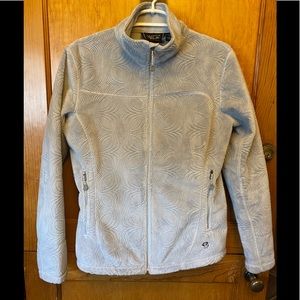 EUC Mountain Hardware light gray textured fitted zip fleece jacket -wore once